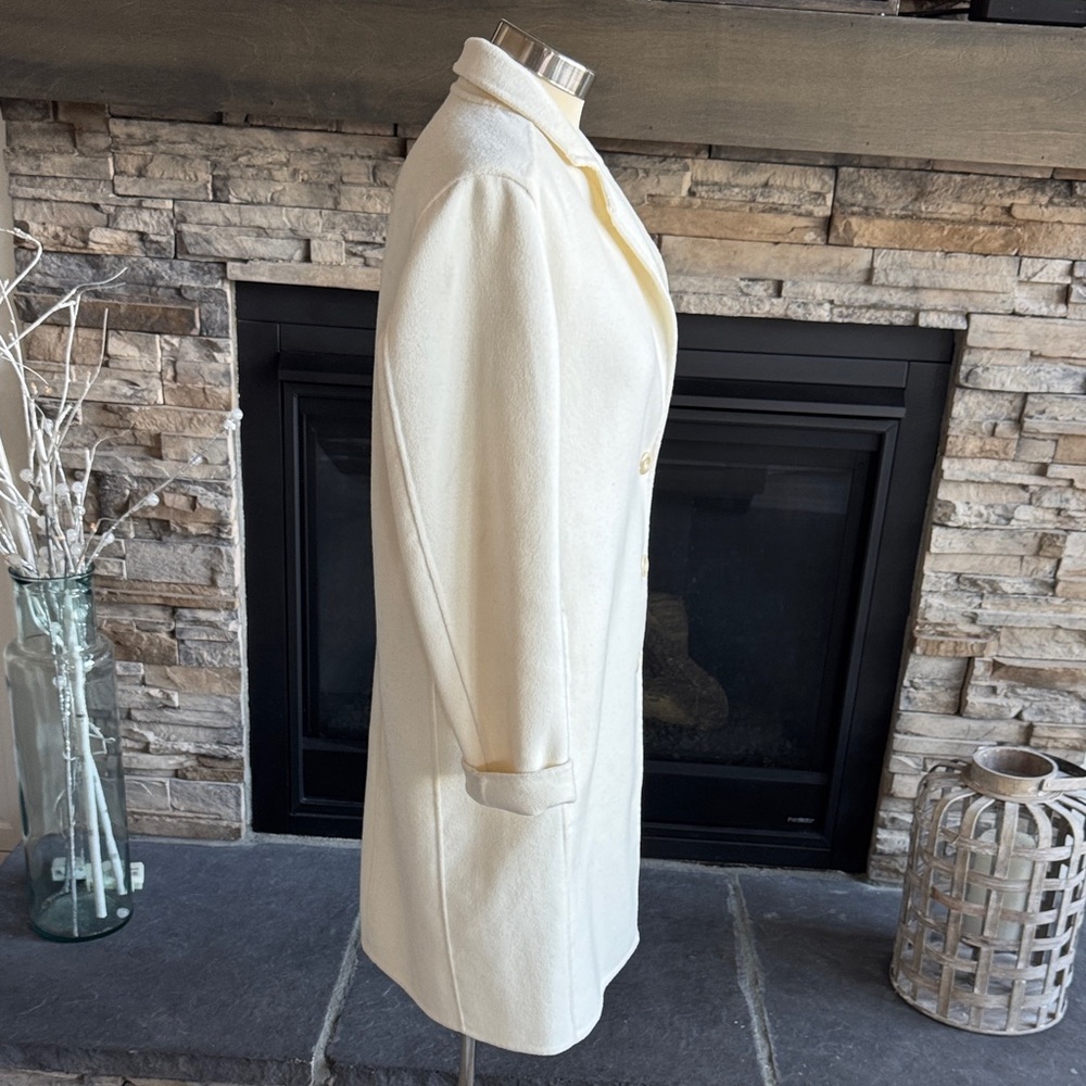 GAP Women's Cream Wool Trench Coat - Picture 9 of 13